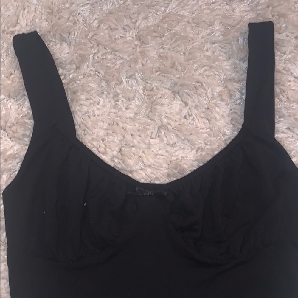Me to We Cropped Black Tank